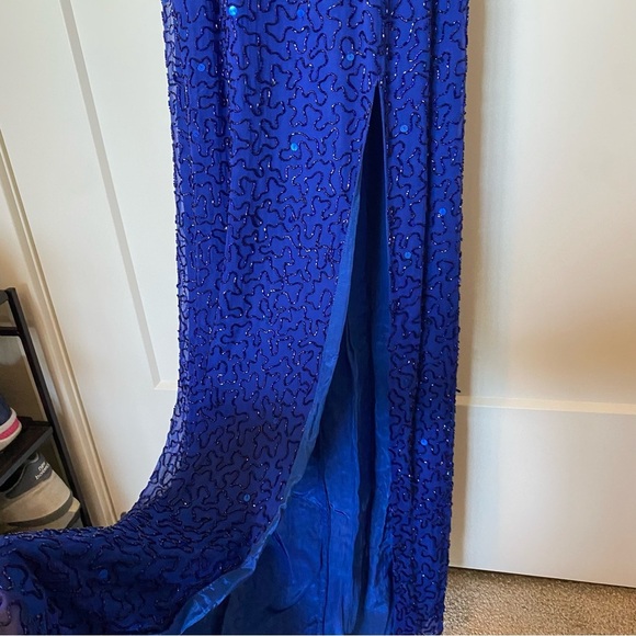 Blue beaded Cache formal dress size small - Picture 5 of 11